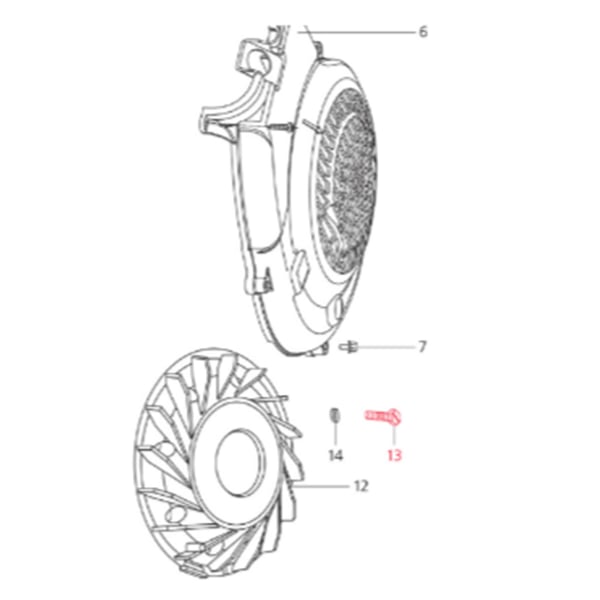 Image of Schraube Lüfterrad M5x12 mm, LML für LML Star 125-200 4T/Star Deluxe 125-150 4S/Speedy