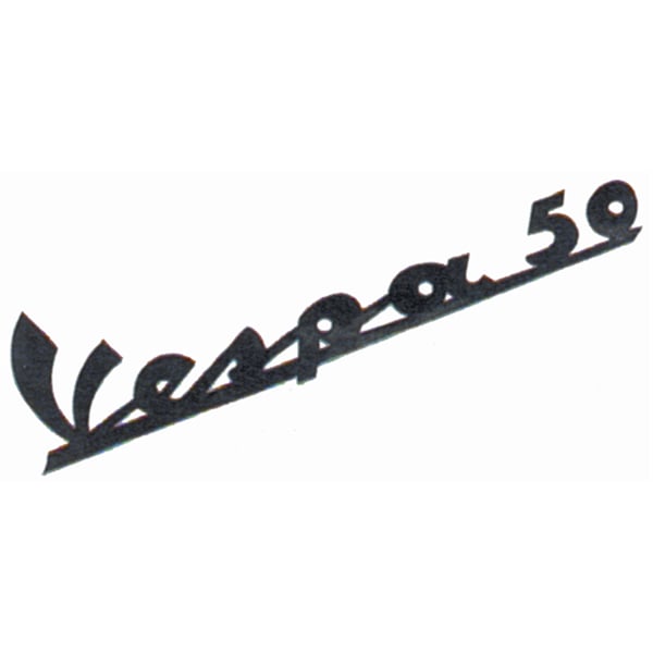 Image of Schriftzug Vespa 50 Beinschild vorne 090494 für Vespa 50 N, V5A1T 11600 ->