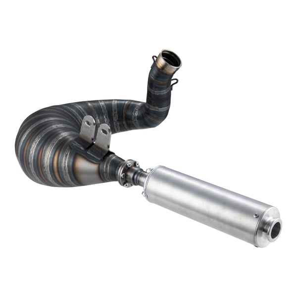 Image of Rennauspuff BFA/FRT 150-180ccm GP "street", Stahl klarlackiert, Farbe (ESD): silber für Vespa 90/R/SS/100/125/PV/ET3