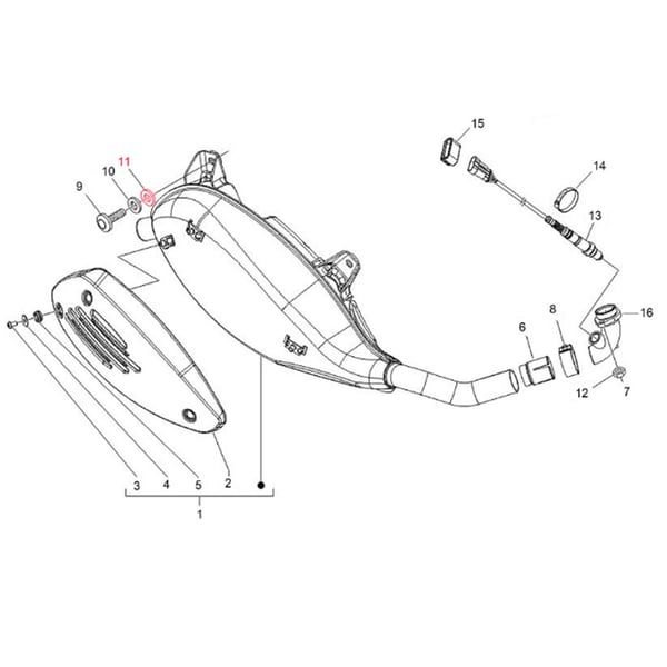 Image of Unterlegscheibe Auspuff 19,3x8,2x2,5 mm für Vespa GTS/GTS Super/GTV/GT 60 125-300ccm i.e. 4T LC
