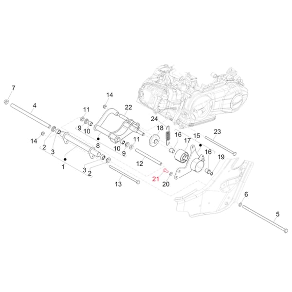 Image of Schraube Halter Schwingarm M10 mm, Sechskant, PIAGGIO für Vespa GTS/GTS Super/GTV/GT 60/GT/GT L 125-300ccm