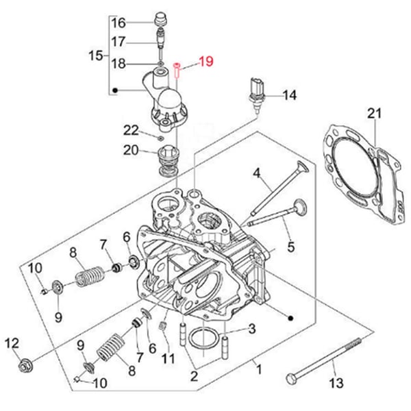 Image of Schraube Thermostatdeckel M5x20 mm, Torx, PIAGGIO für Vespa GTS/GTS Super/GTV/GT 60/GT L 125-300ccm 4T LC