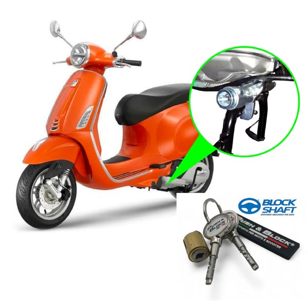 Image of Sicherheitsschloss PUSH & BLOCK Hauptständer silber für Vespa LX/Primavera/Sprint 125ccm ('05-)