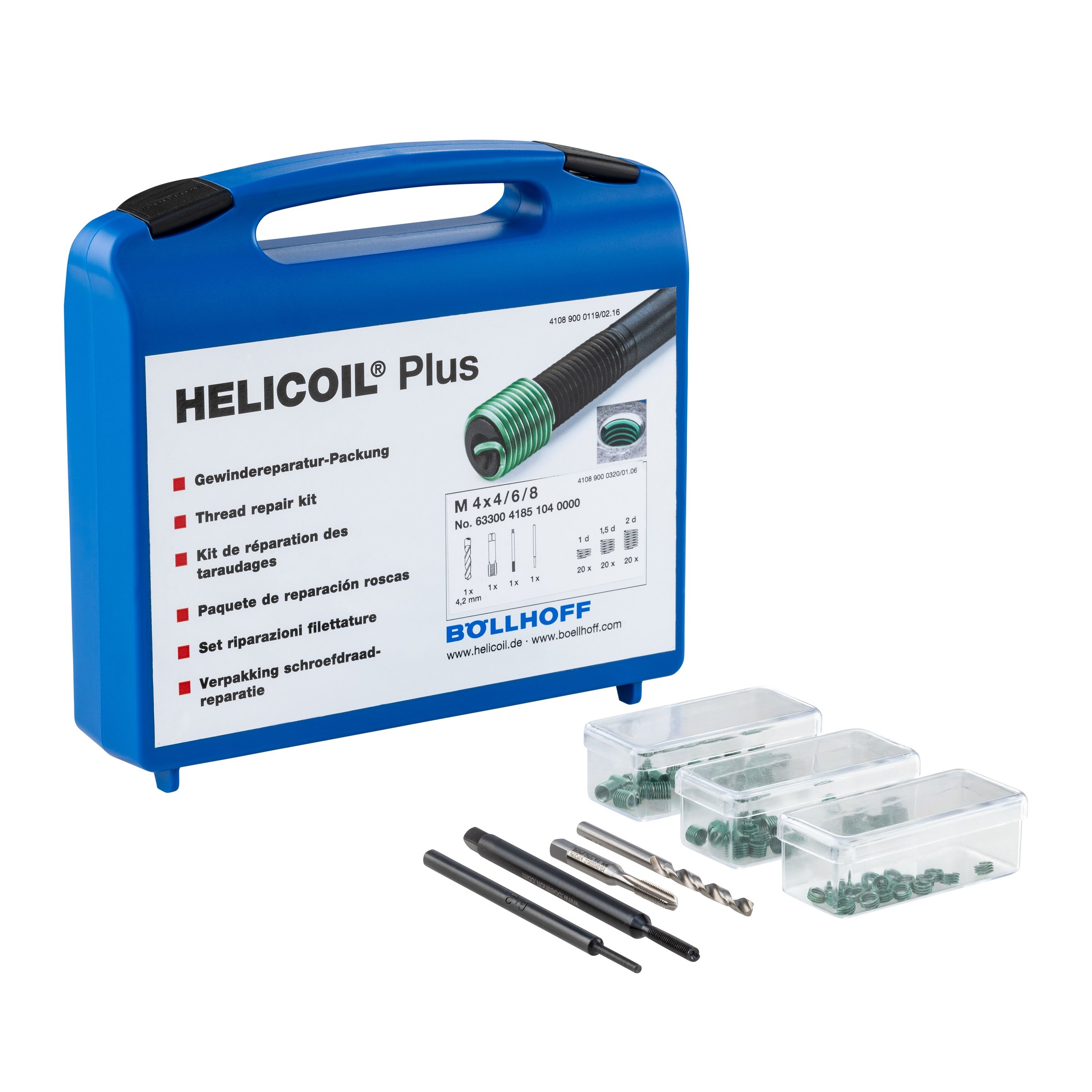 Image of Gewindereparatursatz M4x4/6/8 mm, BÖLLHOFF HELICOIL® Plus Kit
