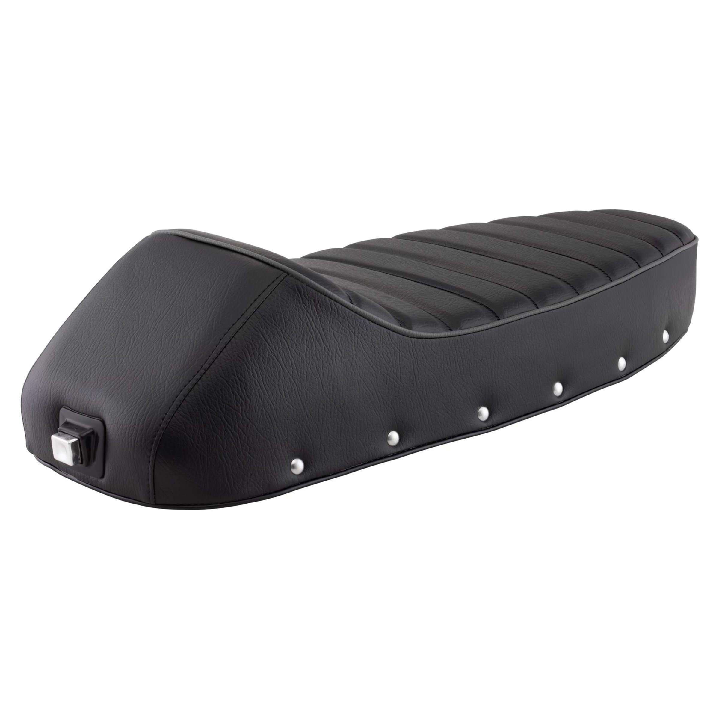 Image of Sportsitzbank schwarz abgesteppt / Seite genietet für Vespa PX80-200/PE/Lusso/PX'98/MY für Vespa PX80-200/PE/Lusso/PX'98/MY