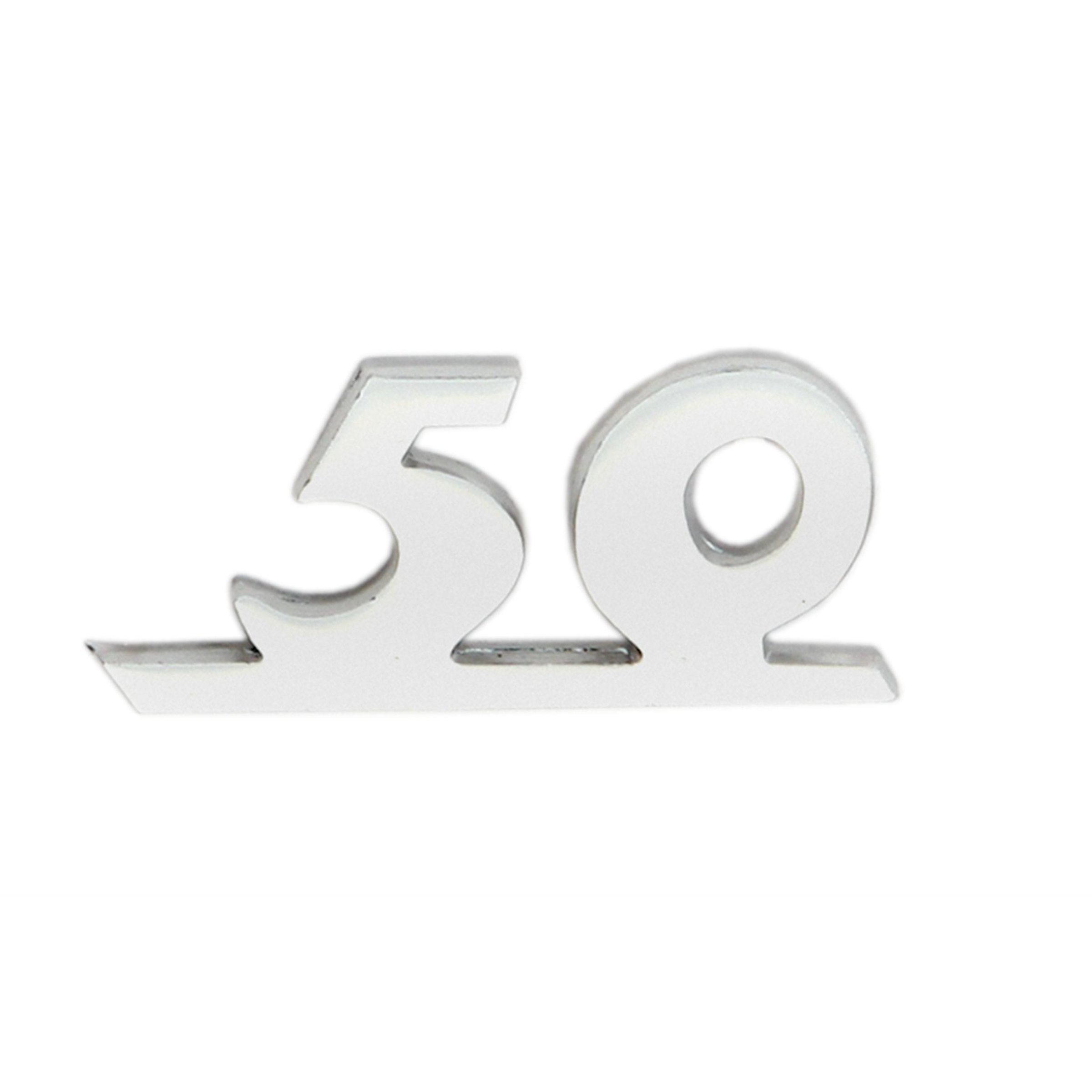 Image of Schriftzug "50" Beinschild vorne 123671 für Vespa 50 Special V5A2/V5A3/V5B1T ->38639/V5B2T -> 1868 für Vespa 50 Special V5A2/V5A3/V5B1T ->38639/V5B2T -> 1868