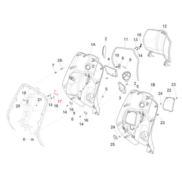 Image of Haken PIAGGIO, Gepäckfach, 675478 für Vespa Primavera/Sprint 50-150ccm