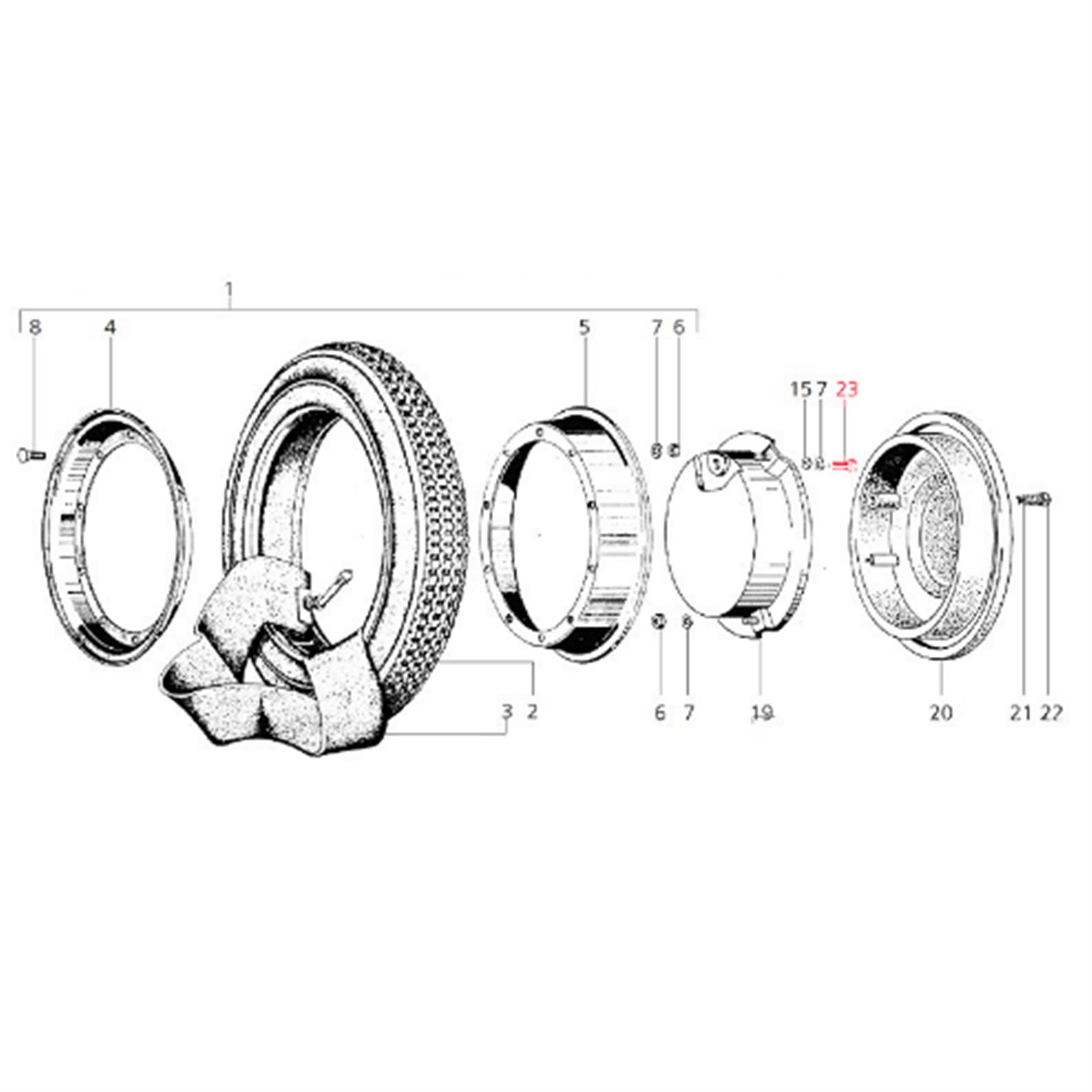 Image of Schraube Reserveradabdeckung M8x14 mm für Vespa PK für Vespa PK