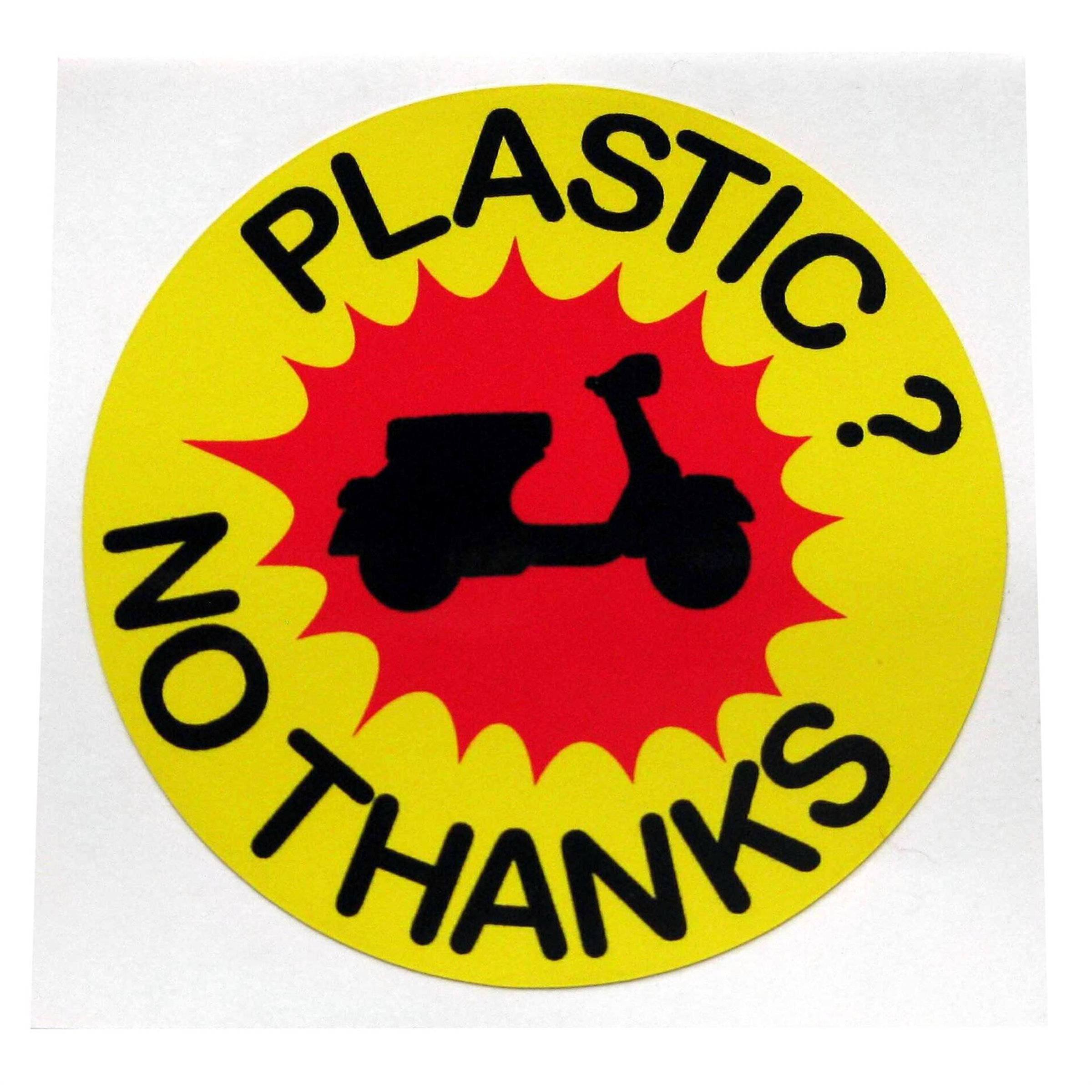 Image of Aufkleber mit Motiv "PLASTIC? NO THANKS"