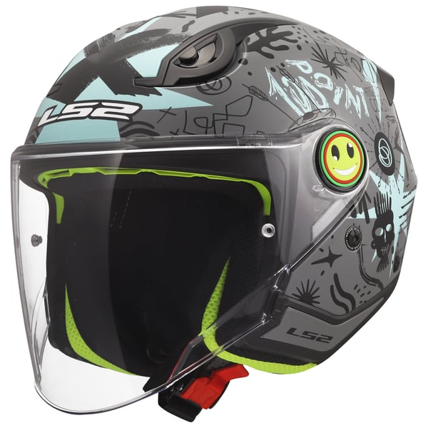 Image of Kinderhelm LS2 Funny II SCRIBBLE, grau/blau, Gr. L, 51-52cm Jethelm