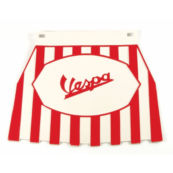 Image of Spritzlappen "Vespa" mit Motiv rote Schrift rot/weiß gestreift