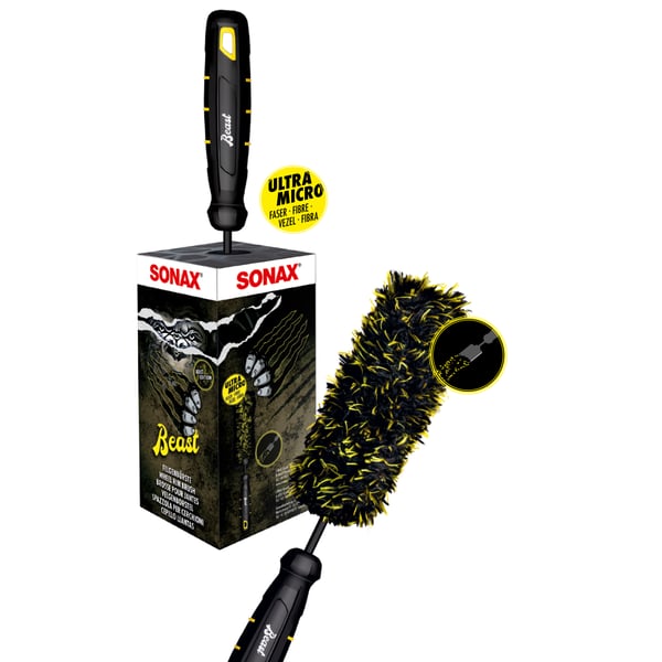 Image of Felgenbürste SONAX Microfaser Beast Edition schwarz/gelb