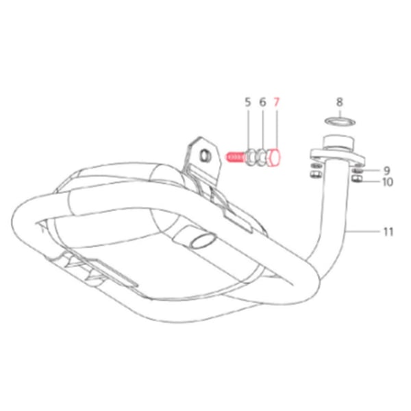 Image of Schraube Auspuff M10x57 mm, LML für LML Star 125-200 4T/LML Star 125/II/Lite 4T Automatica/CVT