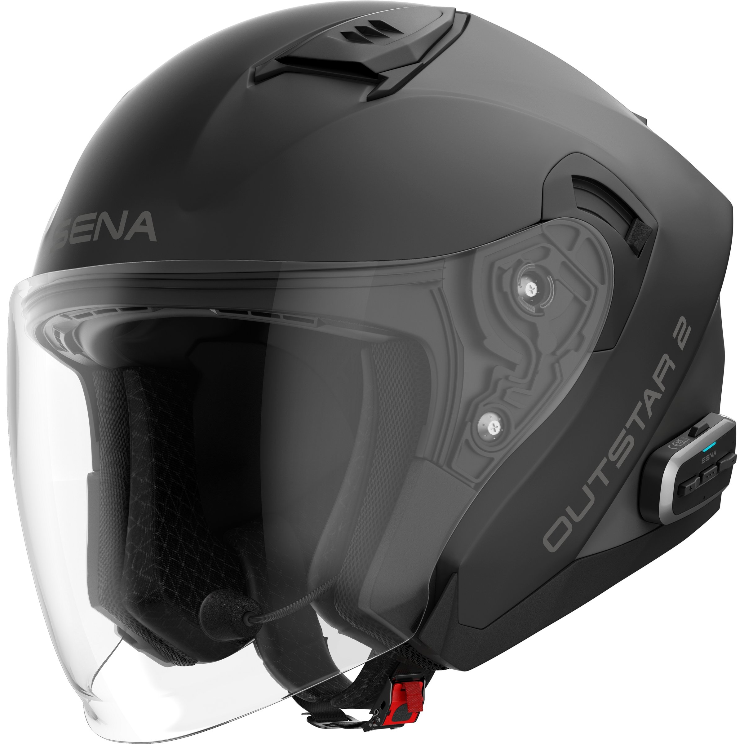 Image of Helm SENA OUTSTAR 2 smart, schwarz matt, Gr. L, 59-60cm Jethelm Jethelm