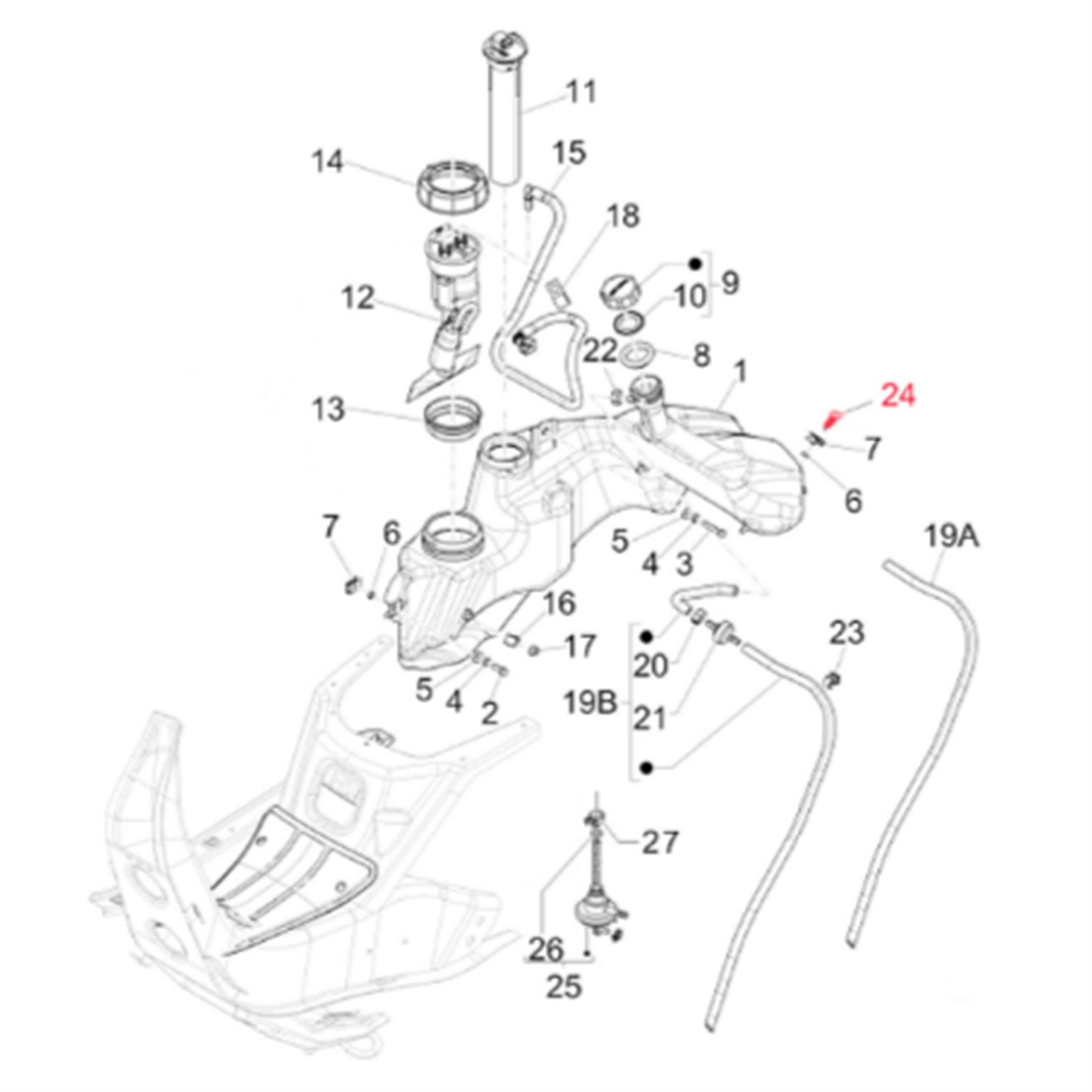 Image of Schraube, Kreuzschlitz, Linsenkopf, PIAGGIO für Vespa LX/LXV/S/GTS/GTV/GT/GT L 50-200ccm für Vespa LX/LXV/S/GTS/GTV/GT/GT L 50-200ccm