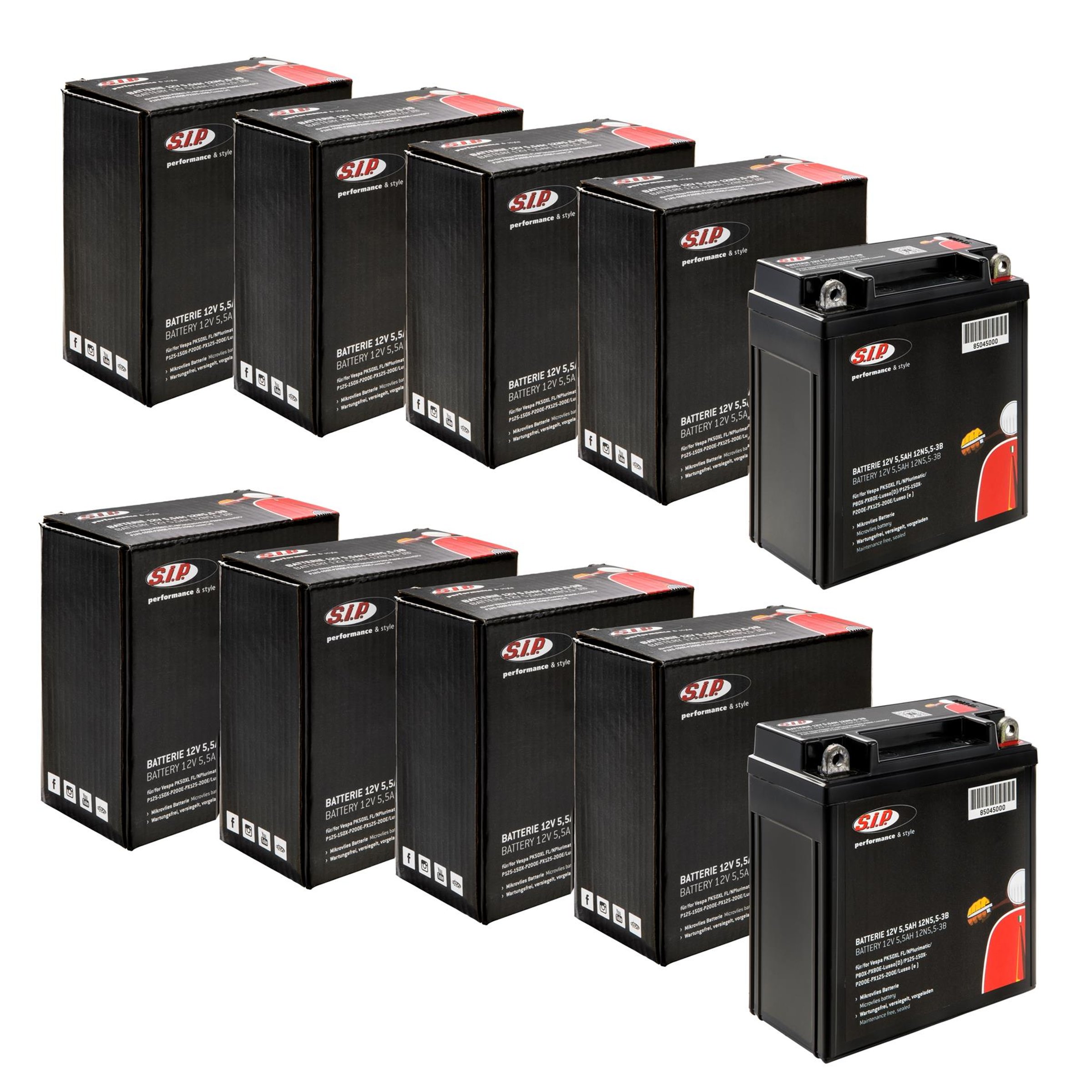 Image of Batterie Sparpack SIP, 12N5,5-3B für Vespa PK50XL FL/N Plurimatic/P80X-PX80E-Lusso (D)/P125-150X-P200E-PX125-200E/Lusso (e), mit Batterie für Vespa PK50XL FL/N Plurimatic/P80X-PX80E-Lusso (D)/P125-150X-P200E-PX125-200E/Lusso (e), mit Batterie