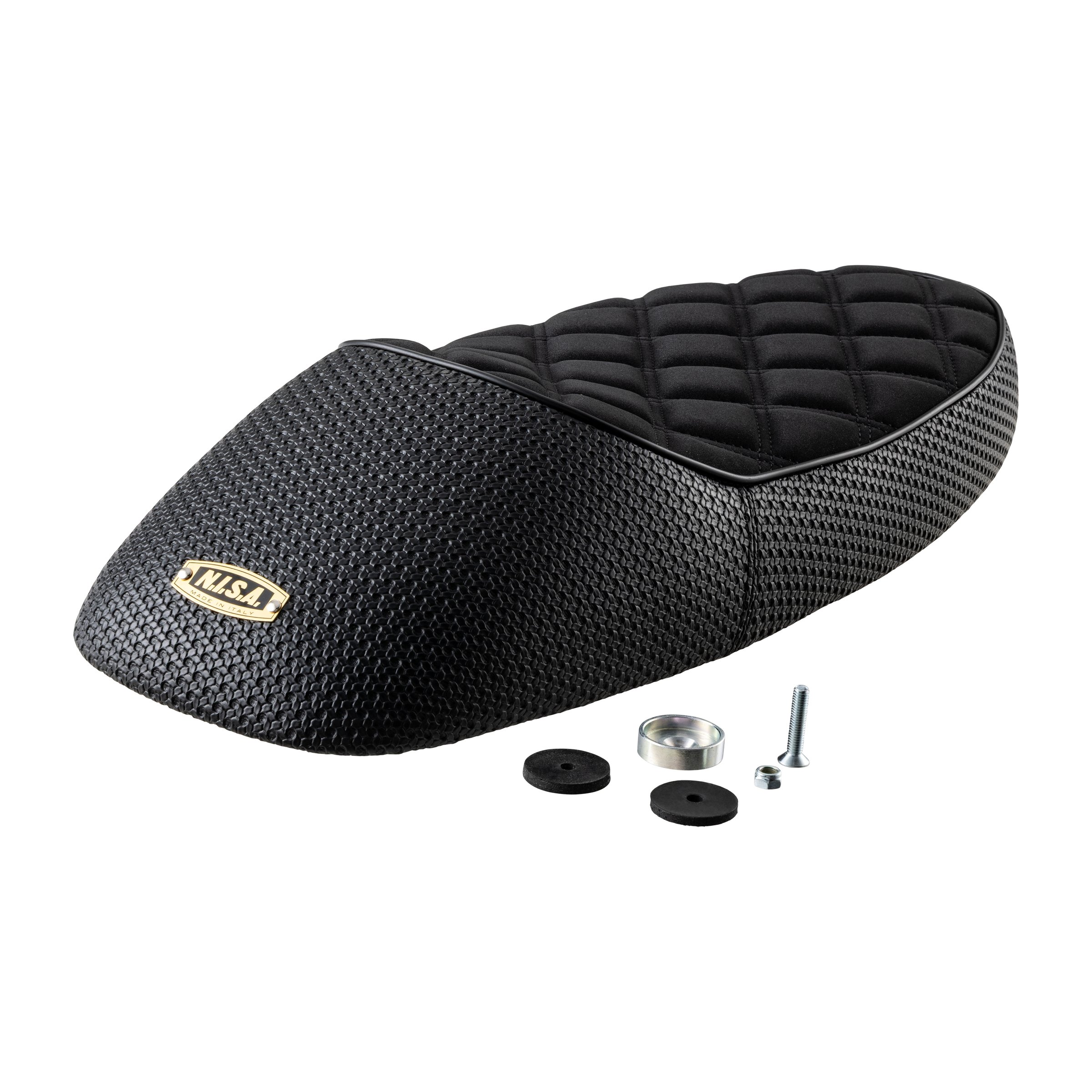 Image of Sportsitzbank NISA Black Girl schwarz abgesteppt / Seite genarbt für Vespa 50-125/PV/ET3 für Vespa 50-125/PV/ET3