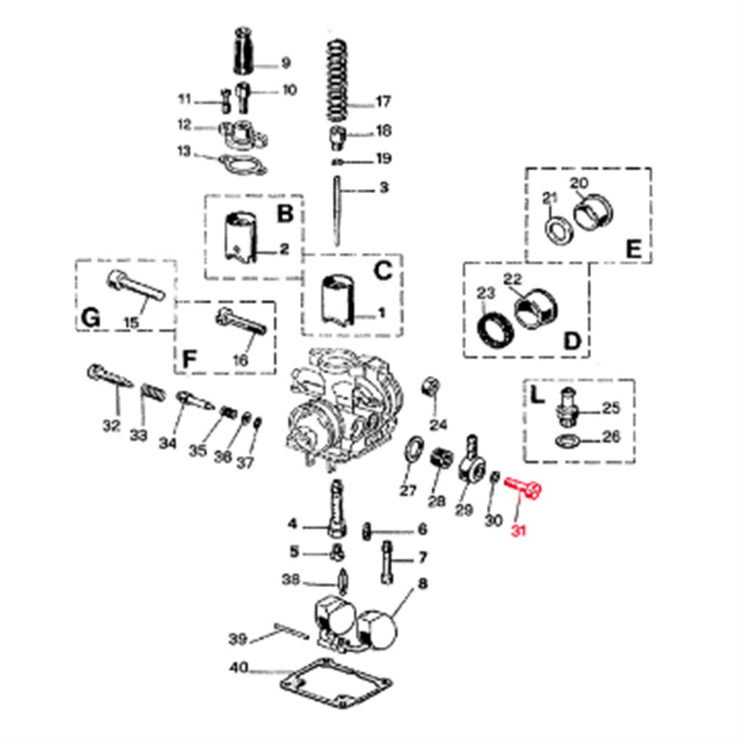 Image of Schraube DELL'ORTO, Benzinschlauchanschluss, 00412341