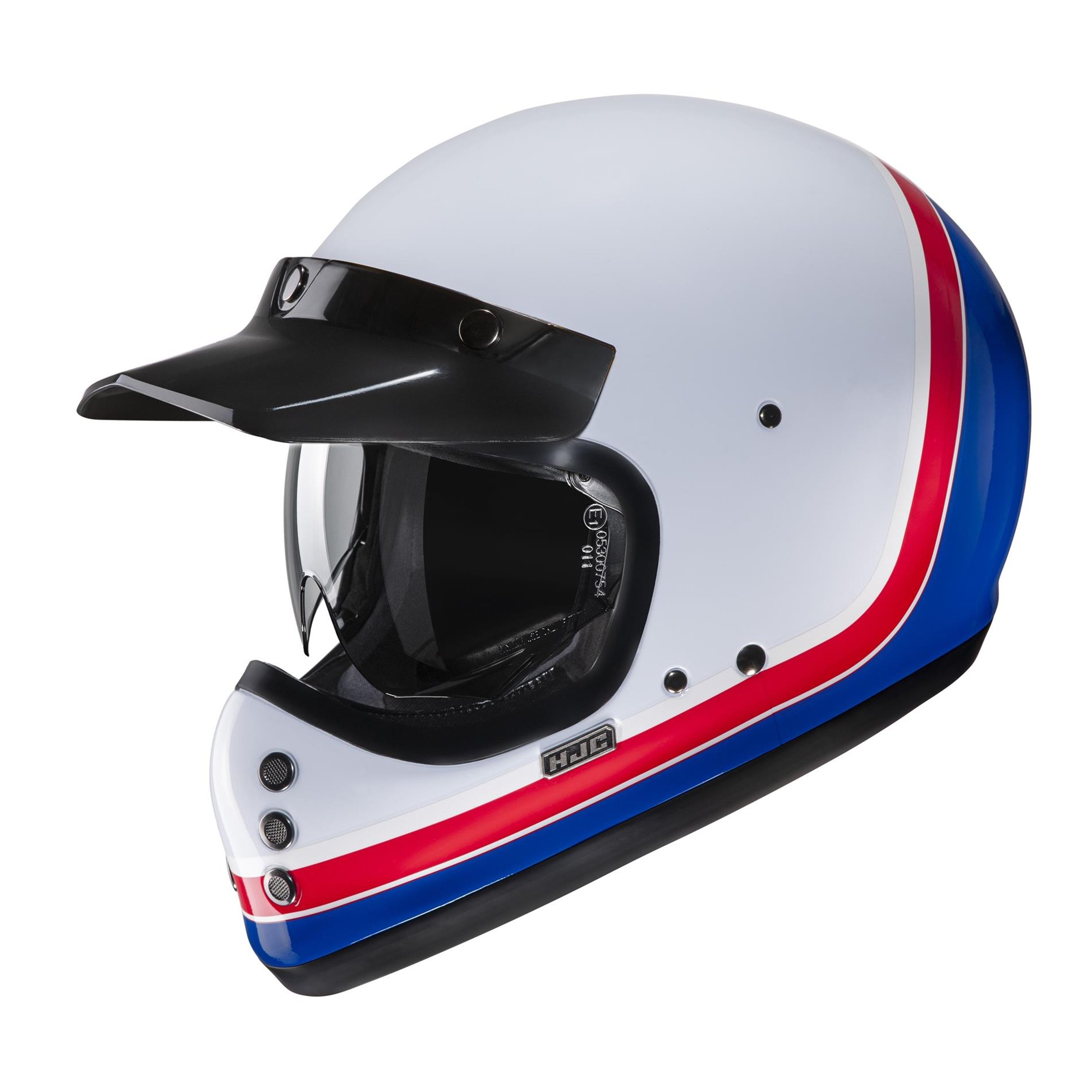 Image of Helm HJC V60 SCOBY MC21, weiß/rot/blau matt, Gr. M, 57-58 cm Crosshelm Crosshelm