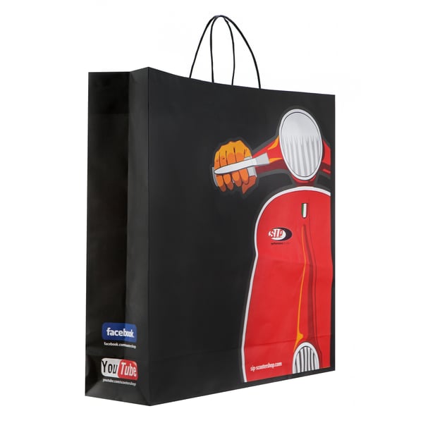 Image of Tüte SIP Milano mit Motiv Vespa Motorroller schwarz/rot