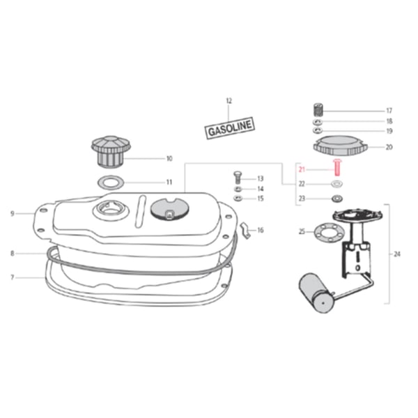 Image of Schraube M5x20 mm, (Schlitz), LML für LML Star 125-200 4T/Star Deluxe 125-150 4S/Speedy