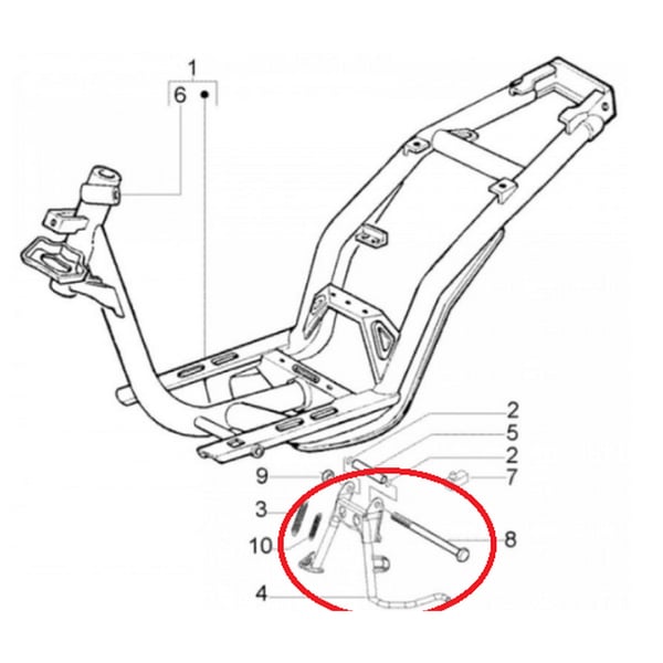 Image of Hauptständer PIAGGIO 600183 50-10 Scarabeo/ 50-125 Liberty