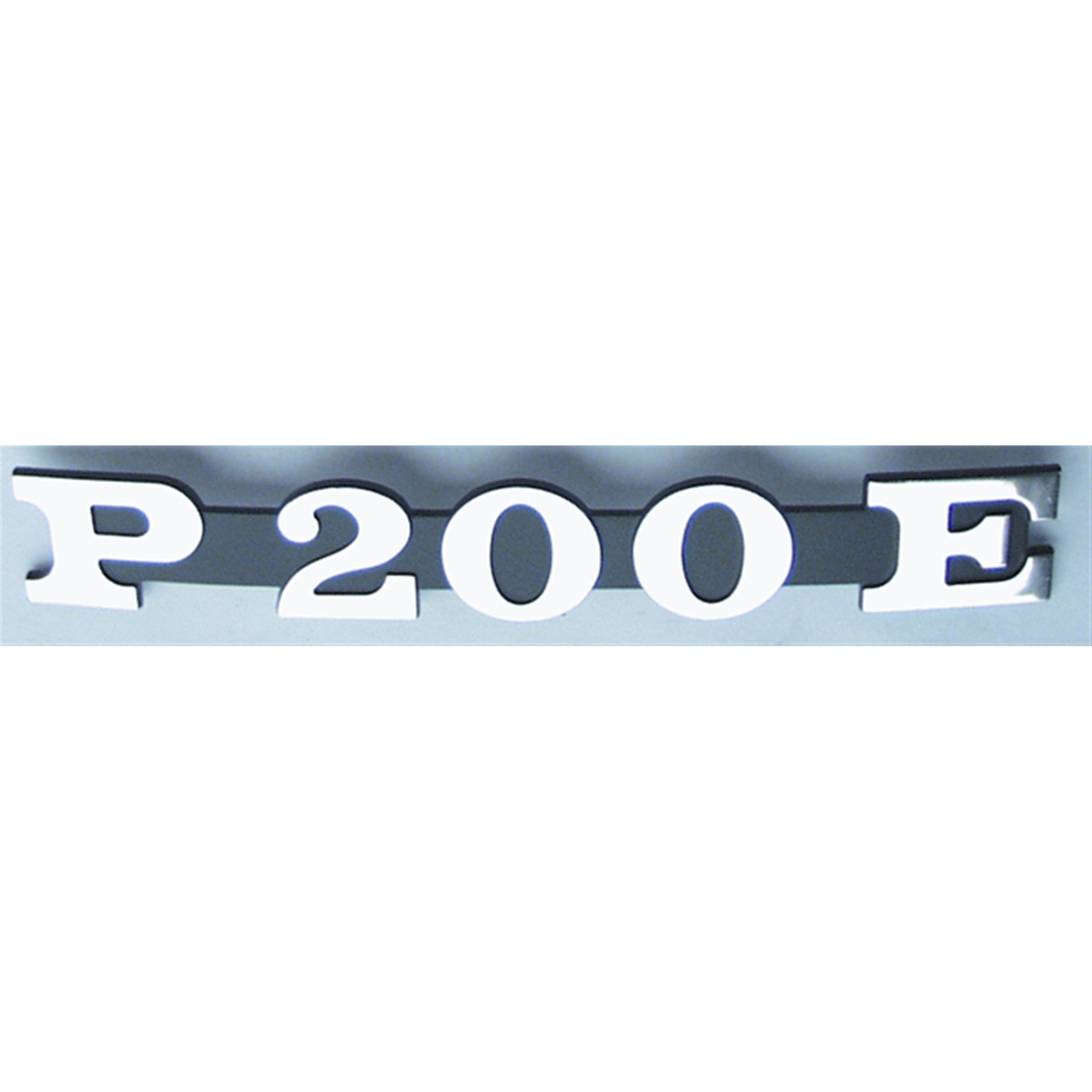 Image of Schriftzug P200E Seitenhaube links 181328 für Vespa P200E VSX1T ->160000 für Vespa P200E VSX1T ->160000