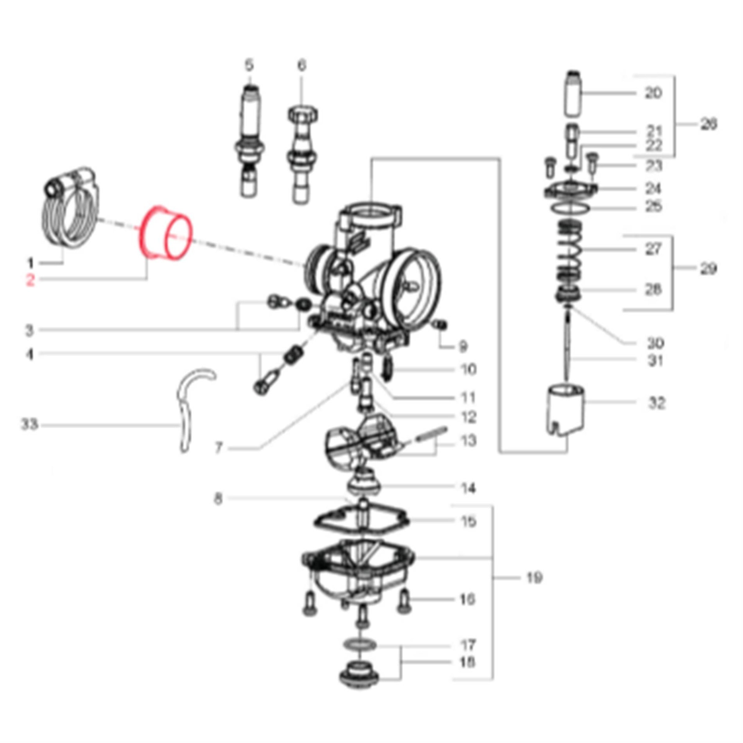 Image of Luftfilteradapter POLINI für Vergaser POLINI CP 343.0024