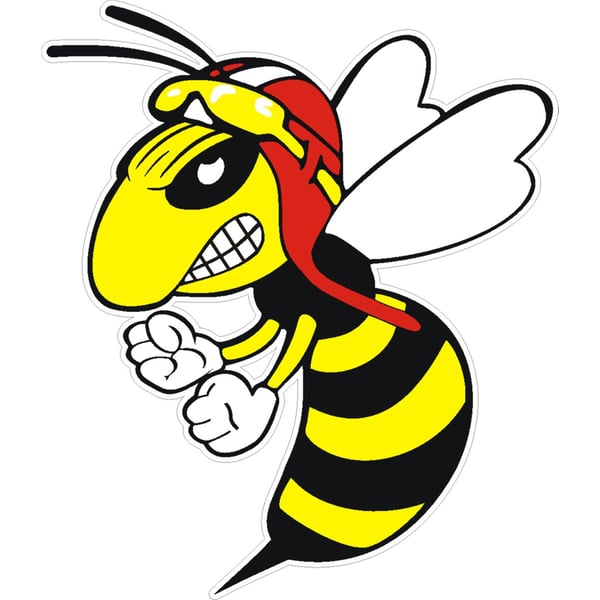 Image of Aufkleber mit Motiv "böse Wespe"