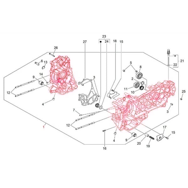 Image of Motorgehäuse PIAGGIO für Vespa GTS/GTS Super/GTV 300ccm HPE (`18-)