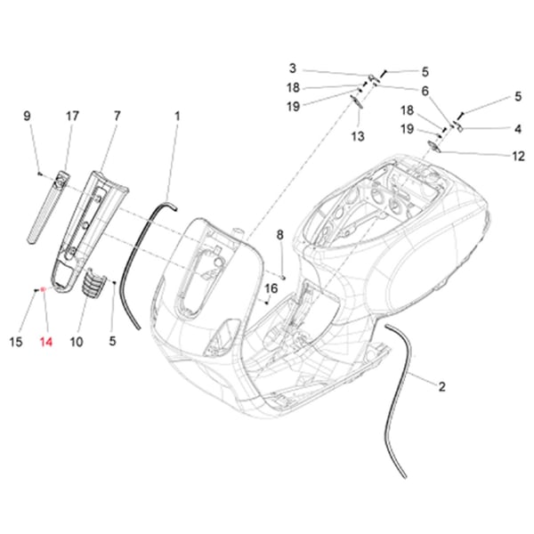 Image of Dübel PIAGGIO Kaskade für Vespa S 50-150ccm