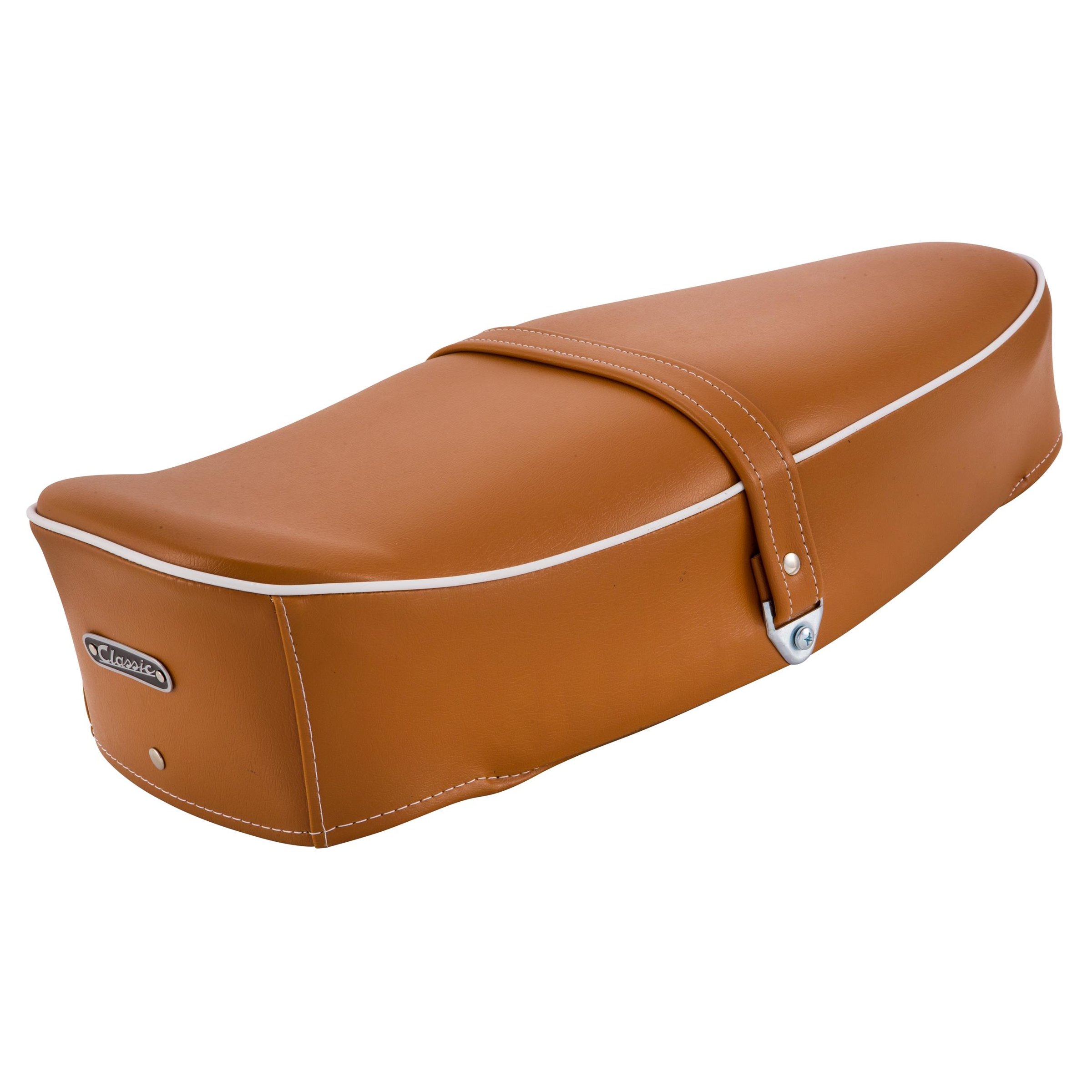 Image of Sitzbank SIP Classic braun, orangebraun RAL 8023 für Vespa 125 VNA/VNB/GT/GTR/Super/TS/150 VBA/VBB/GL/Sprint/V/Super/T4 für Vespa 125 VNA/VNB/GT/GTR/Super/TS/150 VBA/VBB/GL/Sprint/V/Super/T4