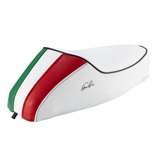 Image of Monositzbank DIEFFE "Tricolore Italy" weiß für Vespa 50-125/PV/ET3