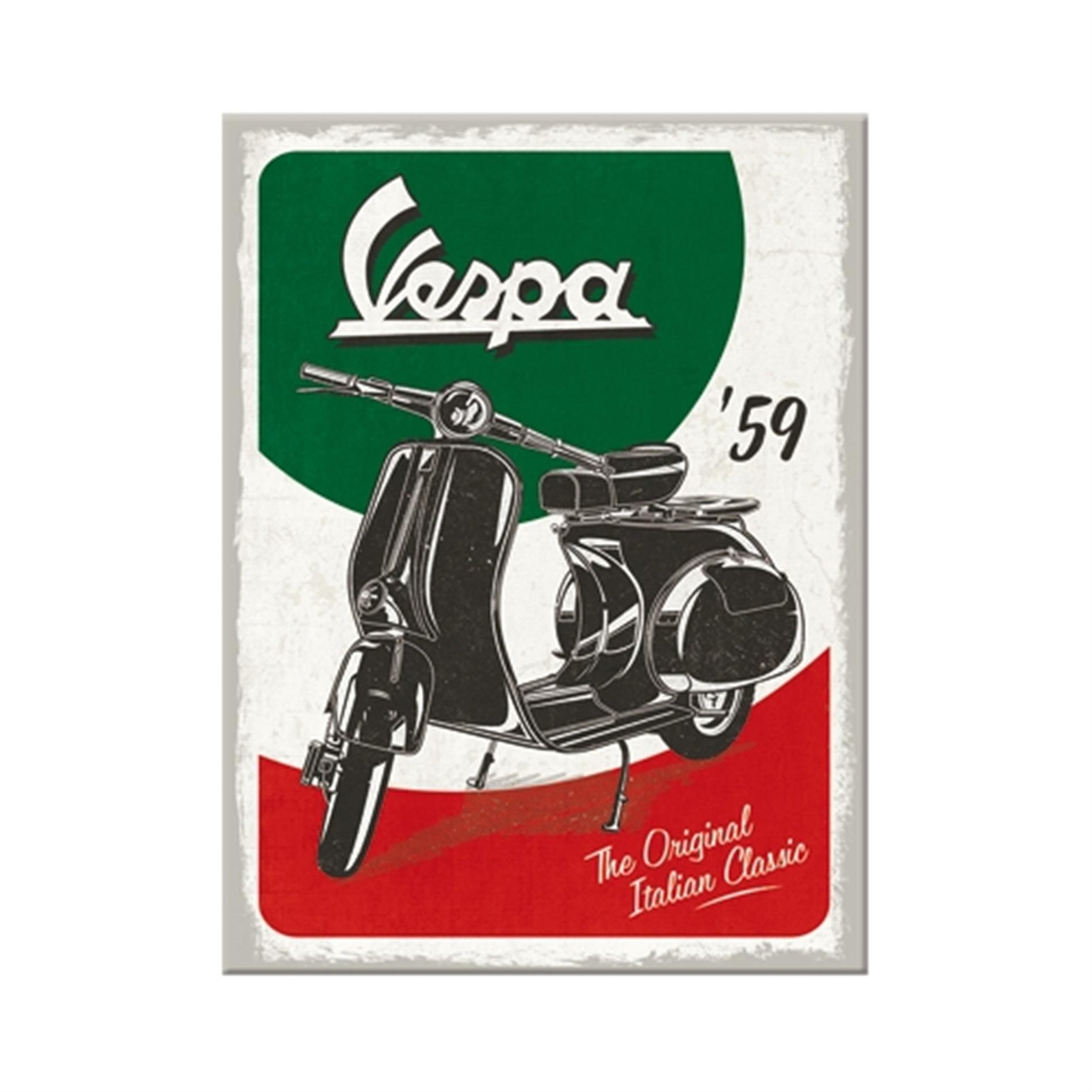 Image of Magnet mit Motiv Vespa - The Italian Classic grün/weiß/rot