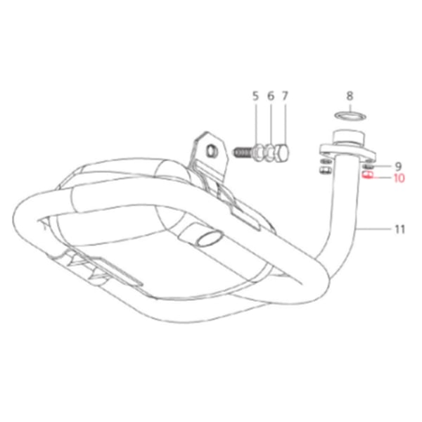 Image of Mutter M8x1,25 mm Sechskant, Auspuff, LML für LML Star 200 4T
