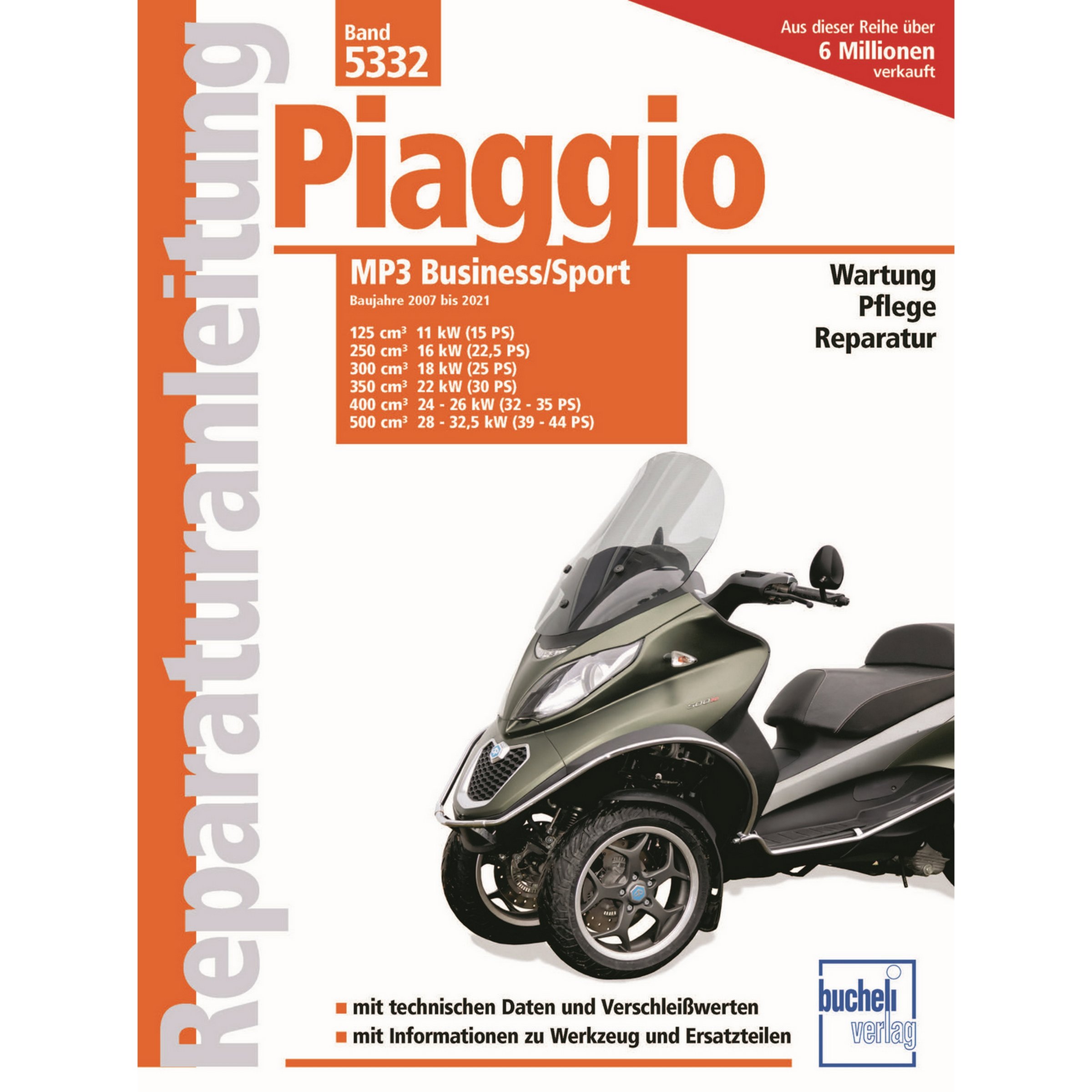 Image of Reparaturanleitung "Piaggio MP3 Business/Sport" Baujahre 2007 bis 2021