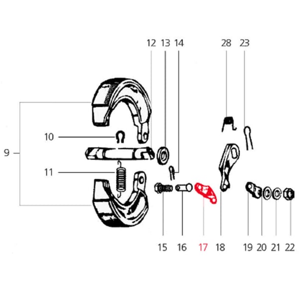 Image of Plättchen LML, Bremsarm, hinten, SF514-1584 für LML Star 125-200 4T/Star Deluxe 125-150 4S/Speedy