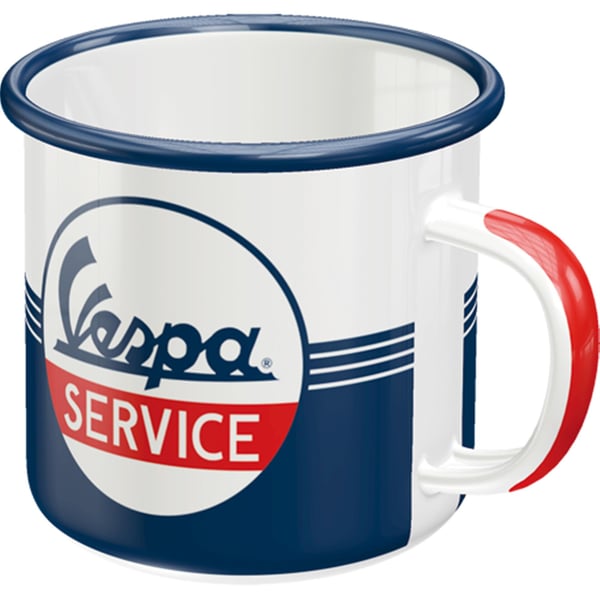 Image of Tasse mit Motiv Vespa Service blau/weiß/rot