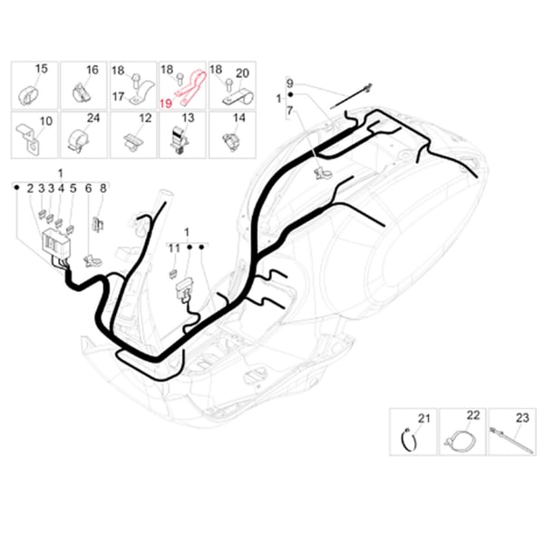 Image of Schelle Kabelbaum, PIAGGIO für Vespa Primavera/Sprint 125-150ccm