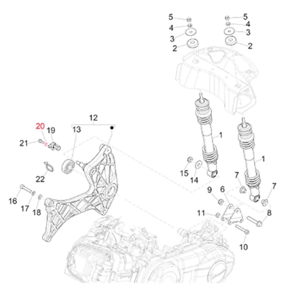 Image of Unterlegscheibe ABS Sensor, PIAGGIO für Vespa Primavera/Sprint/GTS/GTS Super/GTV/946 125-300ccm ('14-)