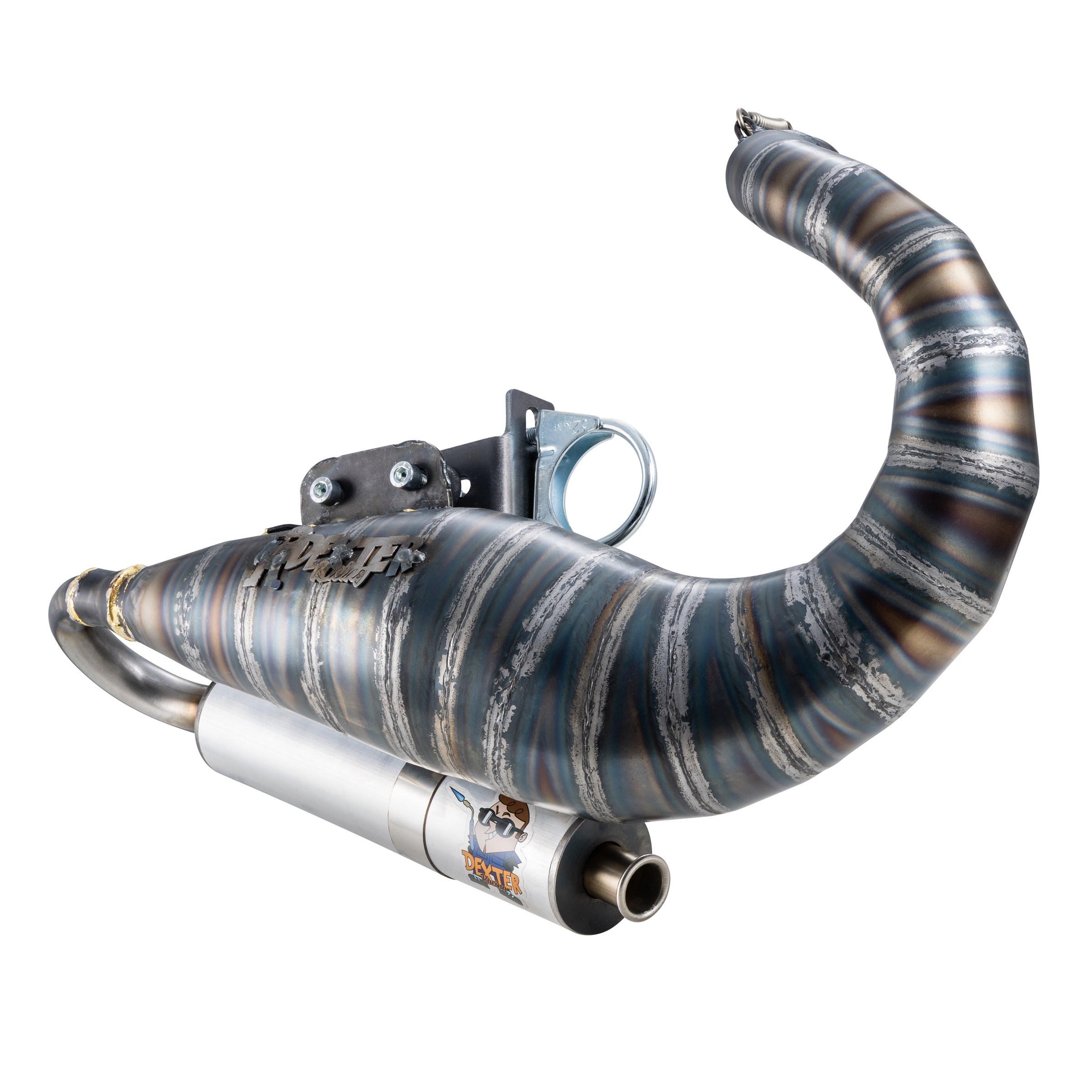 Image of Rennauspuff DEXTER Sport Production, Material: Stahl unlackiert für Vespa 90/R/SS/100/125/PV/ET3 für Vespa 90/R/SS/100/125/PV/ET3