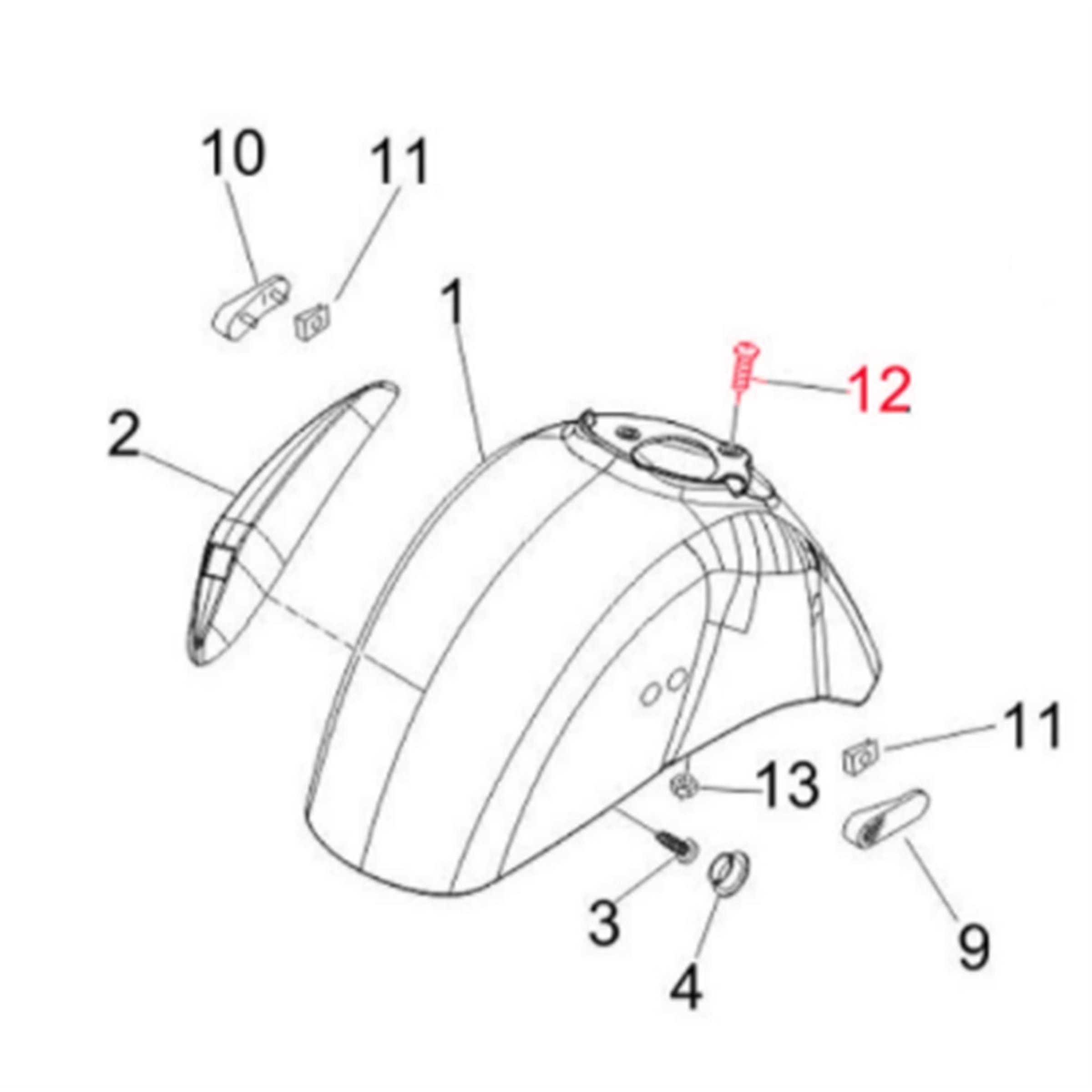 Image of Schraube Kotflügel vorne 6x25 mm, PIAGGIO für Vespa GTS/GTS Super 125-300ccm ('14-) für Vespa GTS/GTS Super 125-300ccm ('14-)