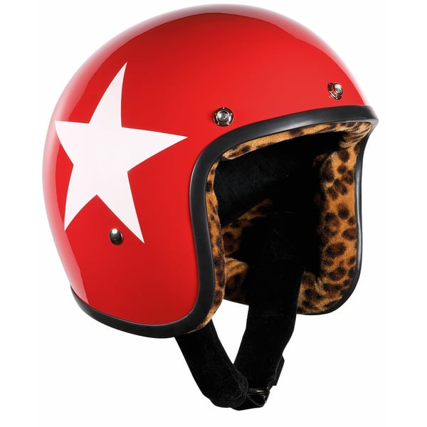 Image of Helm BANDIT Jet Star mit weißem Stern, rot, Gr. M Jethelm