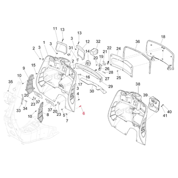 Image of Schraube Gepäckfach/Seitenverkleidung M4x25 mm, Torx, PIAGGIO für Vespa Primavera/GTS/GTS Super/GTV 50-300ccm