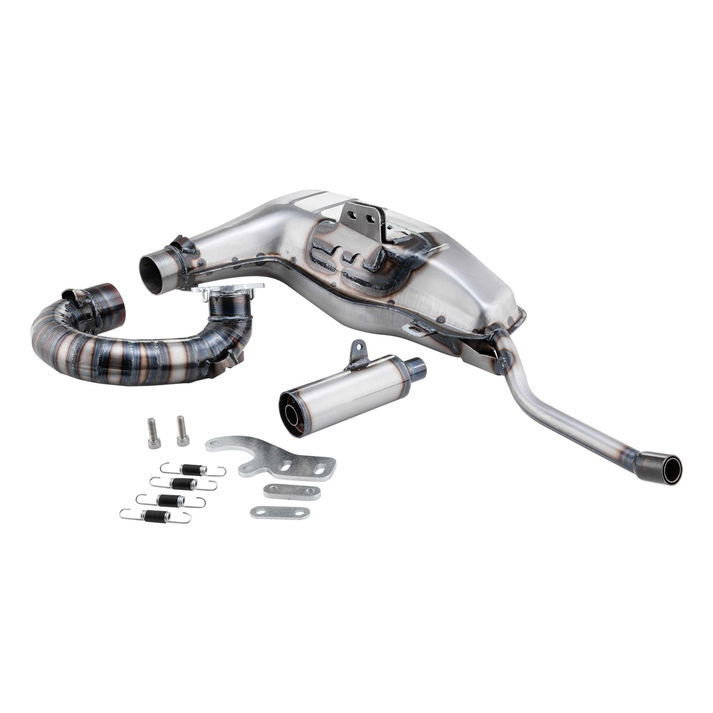 Image of Rennauspuff Clubsport Silent, Material: Stahl klarlackiert für Lambretta 125 LI/LIS/DL/GP/150 LI/LIS/SX/DL/GP/175 TV 2°-3°/200 TV/SX/DL/GP für Lambretta 125 LI/LIS/DL/GP/150 LI/LIS/SX/DL/GP/175 TV 2°-3°/200 TV/SX/DL/GP