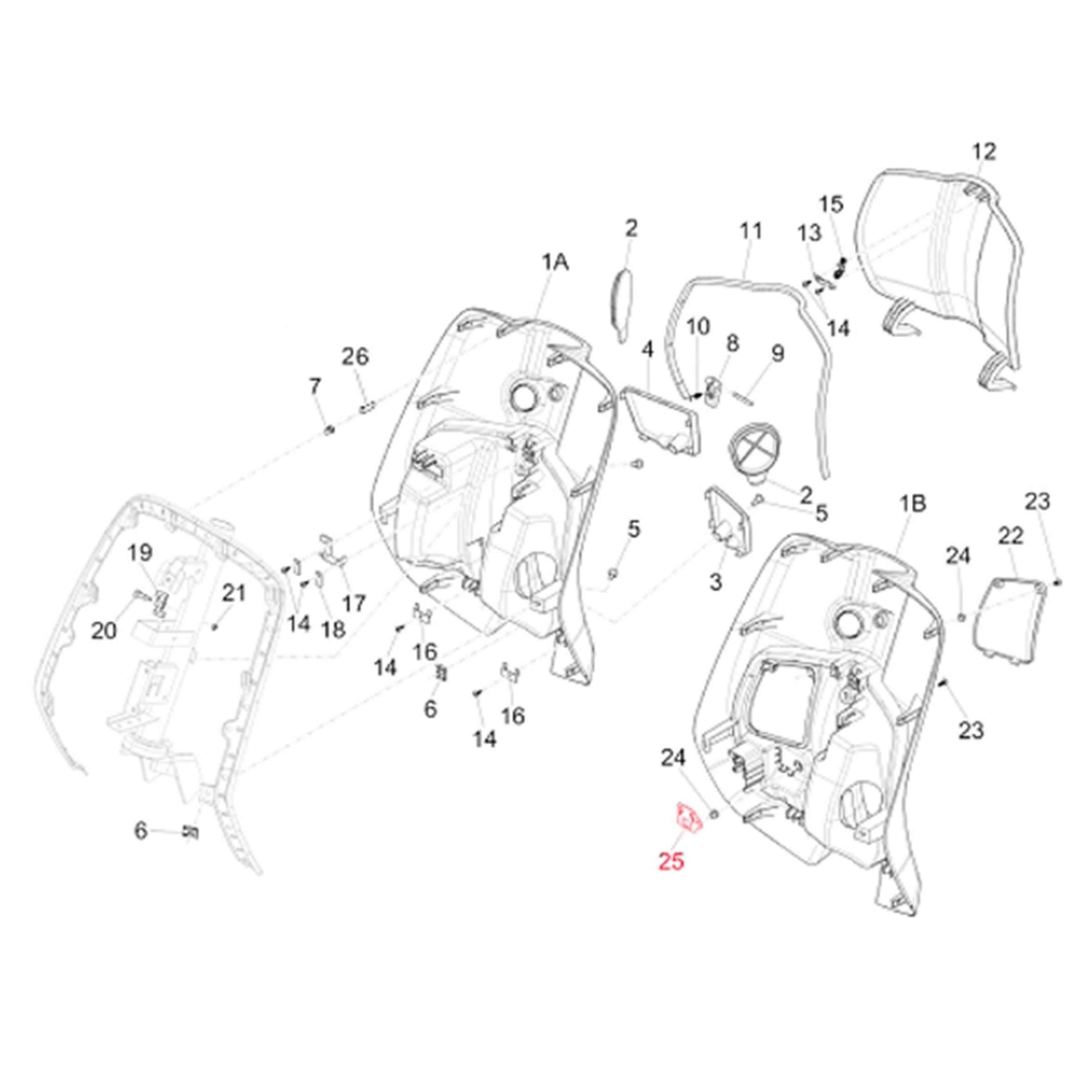 Image of Platte PIAGGIO, Gepäckfach, CM022807 für Vespa Primavera/Sprint 125-150ccm für Vespa Primavera/Sprint 125-150ccm