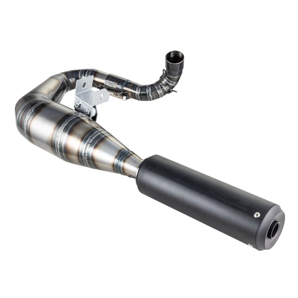 Image of Rennauspuff SIP Performance 2.0 Silent, Material: Stahl klarlackiert, Dämpfer: Aluminium Farbe (ESD): schwarz matt für Vespa 200 Rally/P200E/PX200 E/Lusso/'98/MY/Cosa 1 200