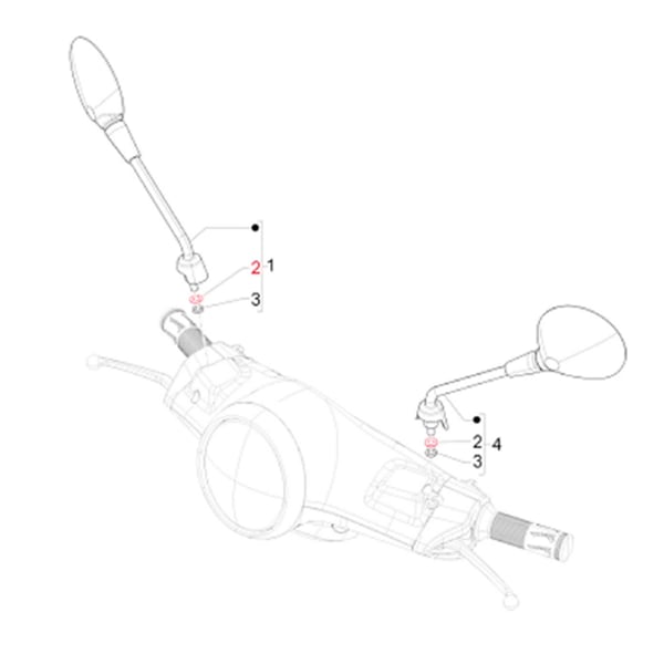 Image of Sternscheibe Spiegel, PIAGGIO für Vespa Primavera/Sprint 50-150ccm