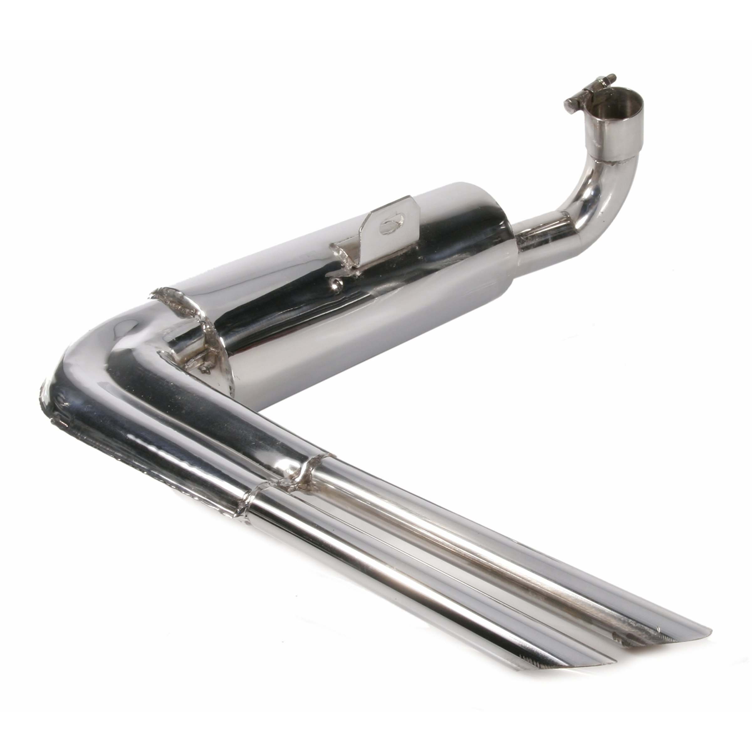Image of Rennauspuff "Replika Sport", Material: Edelstahl poliert, Farbe (ESD): chrom für Vespa 200 Rally/P200E/PX200 E/Lusso/'98/MY/Cosa 1 200 für Vespa 200 Rally/P200E/PX200 E/Lusso/'98/MY/Cosa 1 200