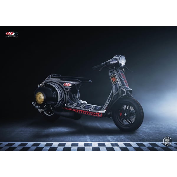 Image of Poster SIP mit Motiv Vespa Something Special Racer, 25 Jahre SIP Motorroller